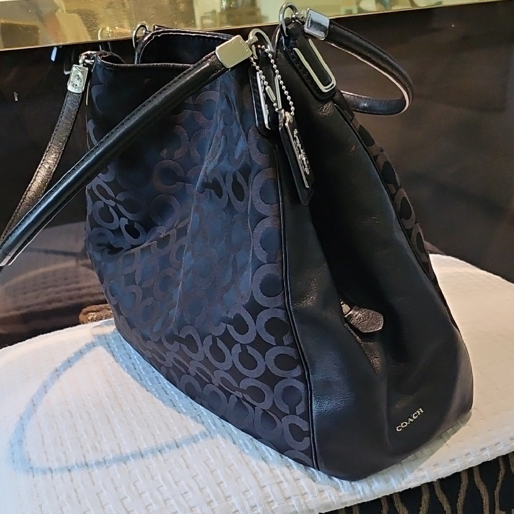 Coach Madison Phoebe Black Nylon & Leather Perfect Condition